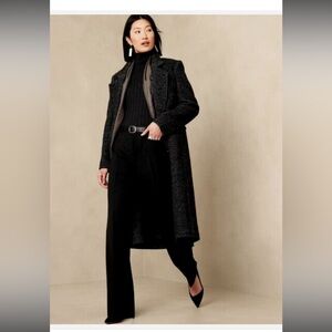 Banana Republic Sienna Straight Italian Wool Black Pant size 10